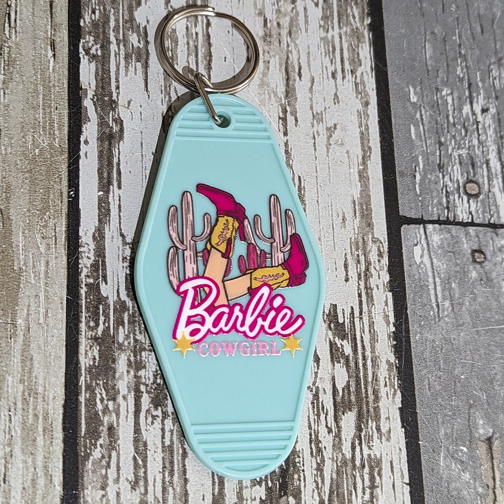 Cowgirl Barbie Motel Keychain NEW!
